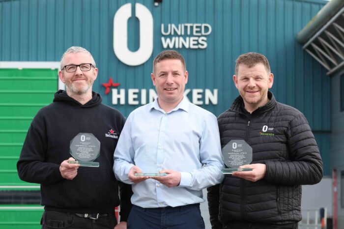 United Wines trio celebrate a combined total of 60 years with NI drinks firm
